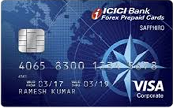 ICICI Bank Sapphiro Forex Prepaid Card